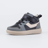 152406-14 сер-чер-беж ботинки ясельная, малодетская Нат. кожа